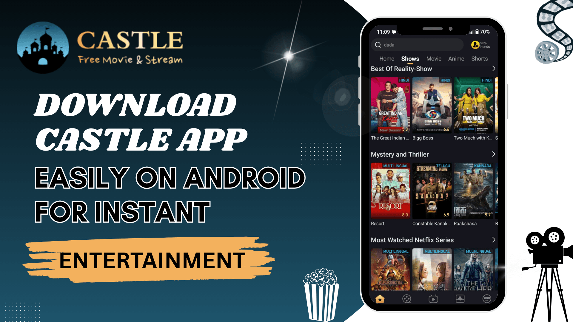 Download Castle App for instant entertainment on Android